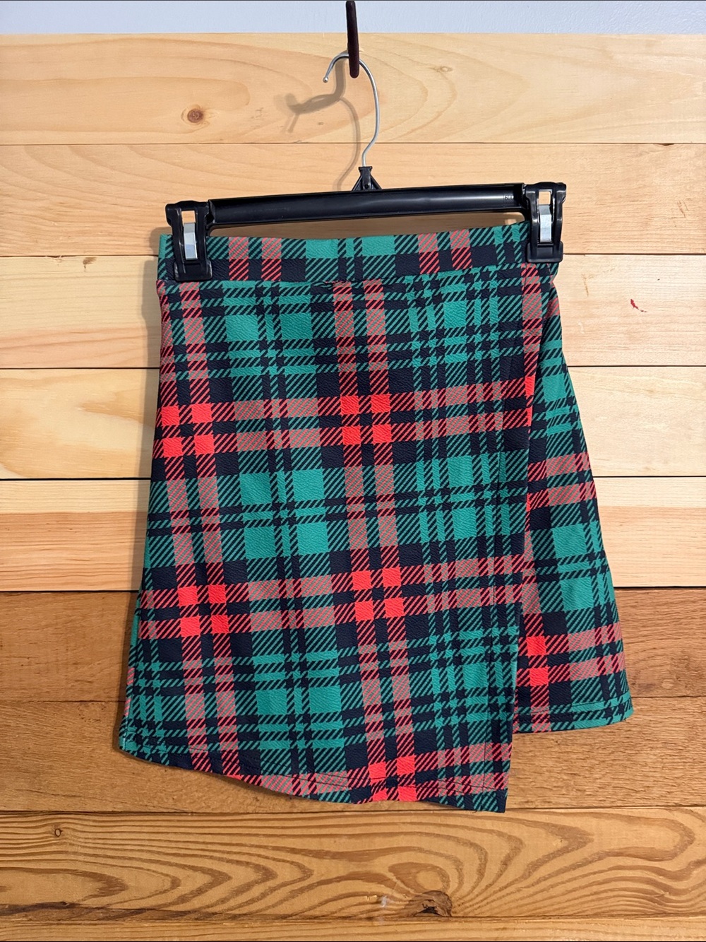 Plaid Skirt in Green & Red